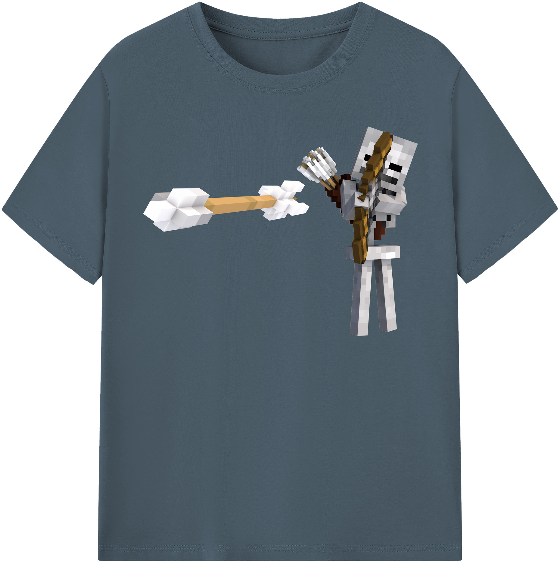 （画像用） マインクラフト ブロックの世界 Minecraft MC Block world 綿100％半袖Tシャツ（フロントプリント）